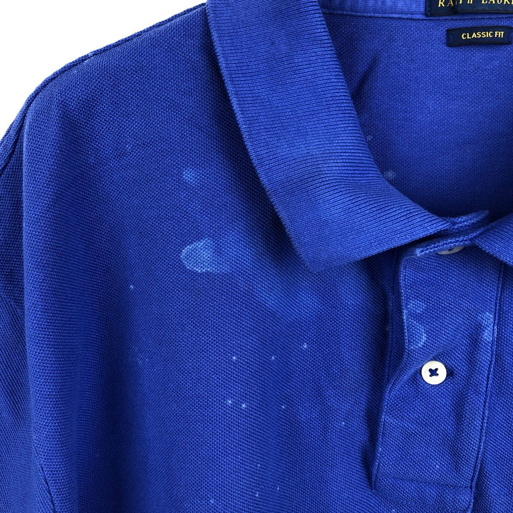 Ralph Lauren POLO RALPH LAUREN CLASSIC FIT short sleeve polo shirt men's XXL equivalent cotton blue type Vintage Second Hand