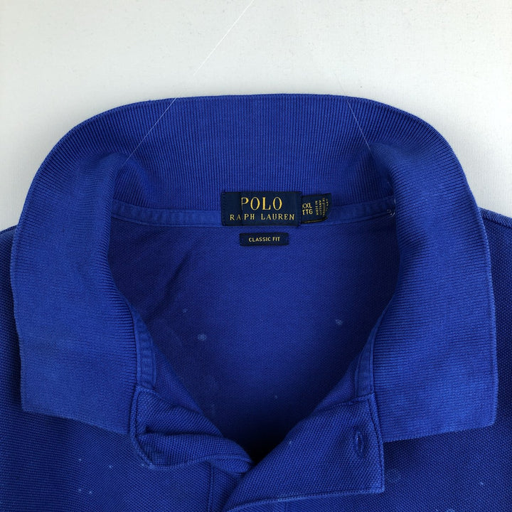 Ralph Lauren POLO RALPH LAUREN CLASSIC FIT short sleeve polo shirt men's XXL equivalent cotton blue type Vintage Second Hand