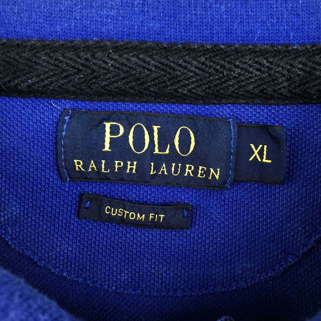 Ralph Lauren POLO RALPH LAUREN CUSTOM FIT Big Pony Short Sleeve Polo Shirt Men's XL cotton blue type Vintage Second Hand