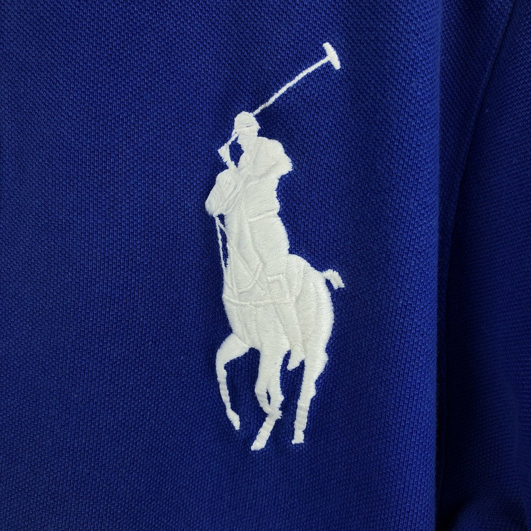 Ralph Lauren POLO RALPH LAUREN CUSTOM FIT Big Pony Short Sleeve Polo Shirt Men's XL cotton blue type Vintage Second Hand