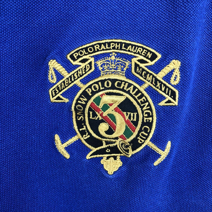 Ralph Lauren POLO RALPH LAUREN CUSTOM FIT Big Pony Short Sleeve Polo Shirt Men's XL cotton blue type Vintage Second Hand
