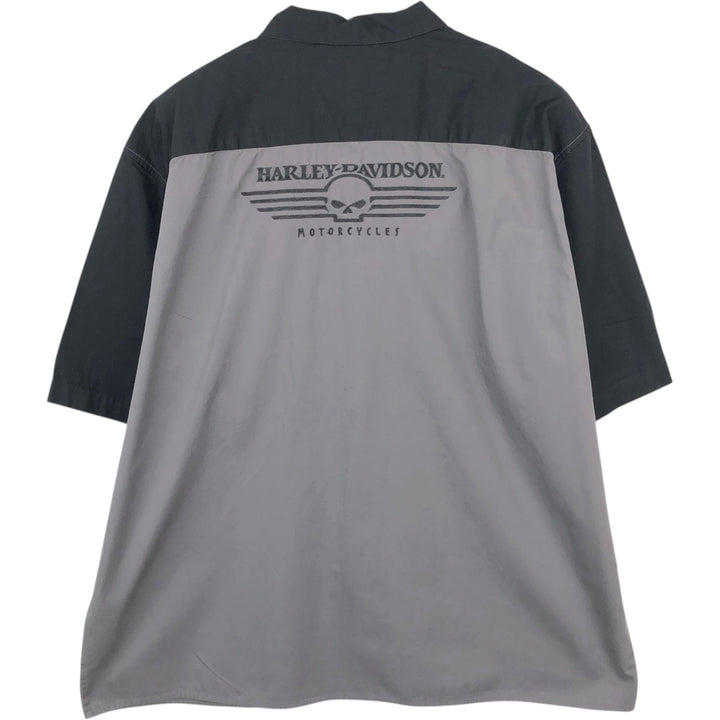 Harley-Davidson Short Sleeve Work Shirt Box Shirt Men's XXL cotton Charcoal Vintage Second Hand