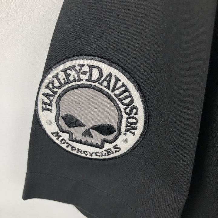 Harley-Davidson Short Sleeve Work Shirt Box Shirt Men's XXL cotton Charcoal Vintage Second Hand