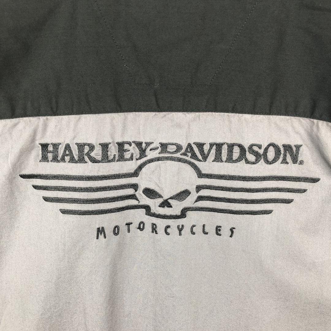 Harley-Davidson Short Sleeve Work Shirt Box Shirt Men's XXL cotton Charcoal Vintage Second Hand