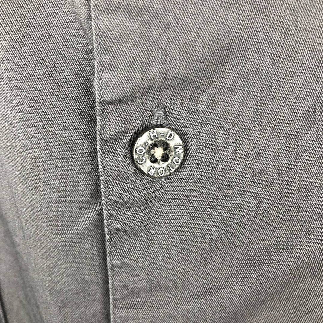 Harley-Davidson Short Sleeve Work Shirt Box Shirt Men's XXL cotton Charcoal Vintage Second Hand
