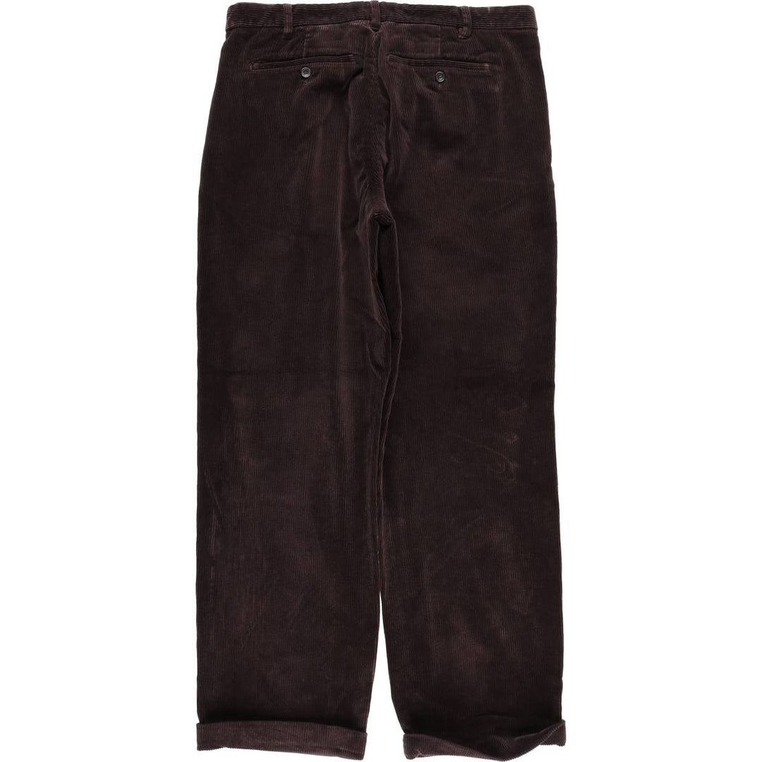 Eddie Bauer Relaxed Fit Two-Pleated Corduroy Pants, Men's, Size 37 cotton purple type Vintage Second Hand