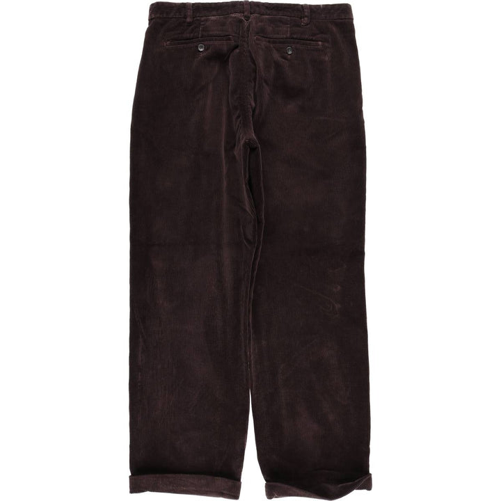 Eddie Bauer Relaxed Fit Two-Pleated Corduroy Pants, Men's, Size 37 cotton purple type Vintage Second Hand