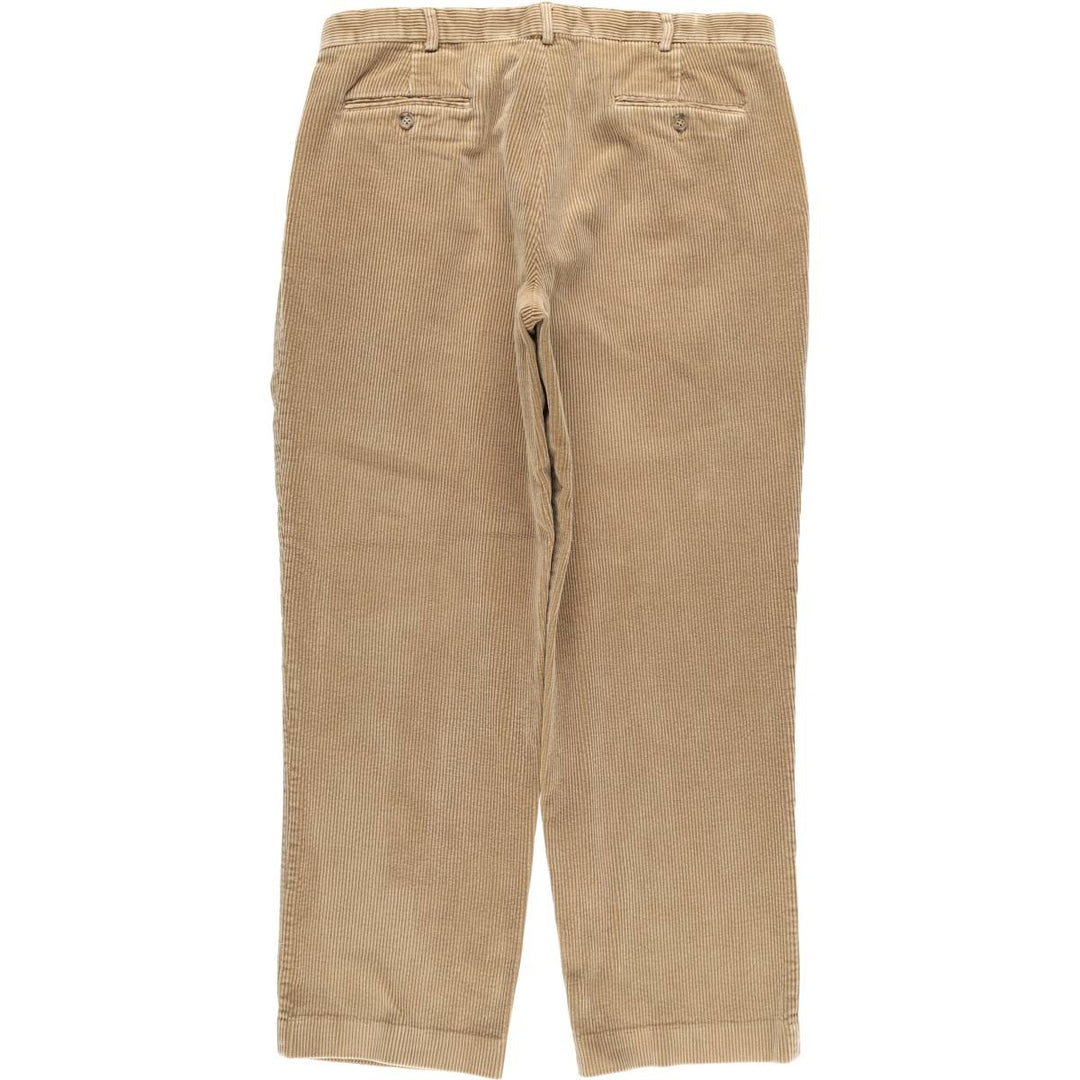 2000'S LANDS' END TRADITIONAL FIT Two-pleat Corduroy Pants, Men's, Size 36 cotton Beige type Vintage Second Hand