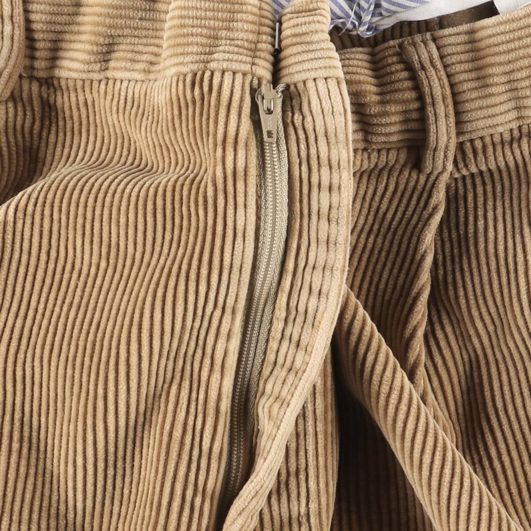 2000'S LANDS' END TRADITIONAL FIT Two-pleat Corduroy Pants, Men's, Size 36 cotton Beige type Vintage Second Hand