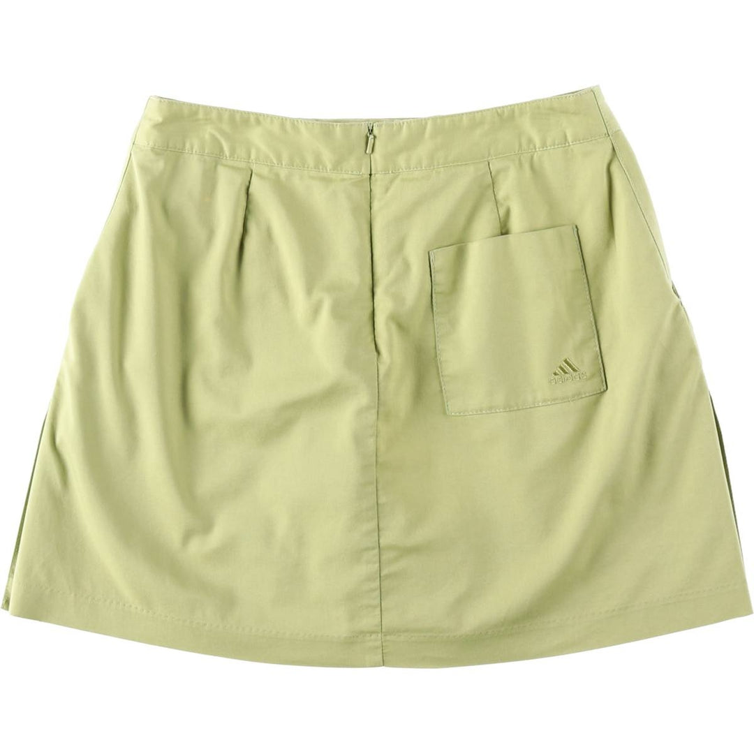 2000'S Adidas mini culotte skirt, women's size L (approx.) cotton green type yellow green Vintage Second Hand