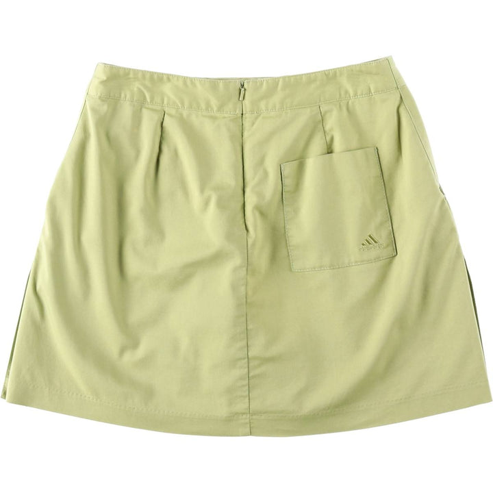 2000'S Adidas mini culotte skirt, women's size L (approx.) cotton green type yellow green Vintage Second Hand