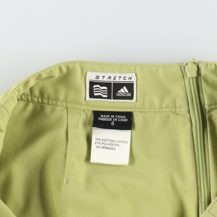2000'S Adidas mini culotte skirt, women's size L (approx.) cotton green type yellow green Vintage Second Hand