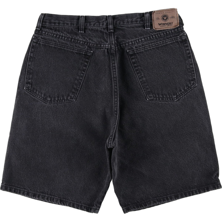 Wrangler Black Denim Shorts, Shorts, Men's, W32 equivalent cotton black type Vintage Second Hand