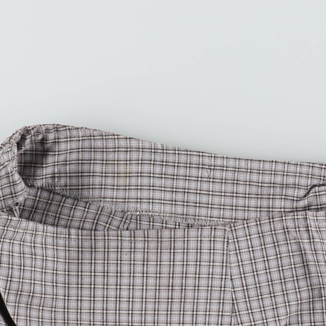 Tanya Check Pattern Cotton Tight Mini Skirt (Women's Size L) cotton gray type Vintage Second Hand