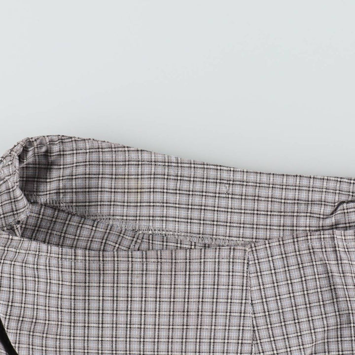 Tanya Check Pattern Cotton Tight Mini Skirt (Women's Size L) cotton gray type Vintage Second Hand