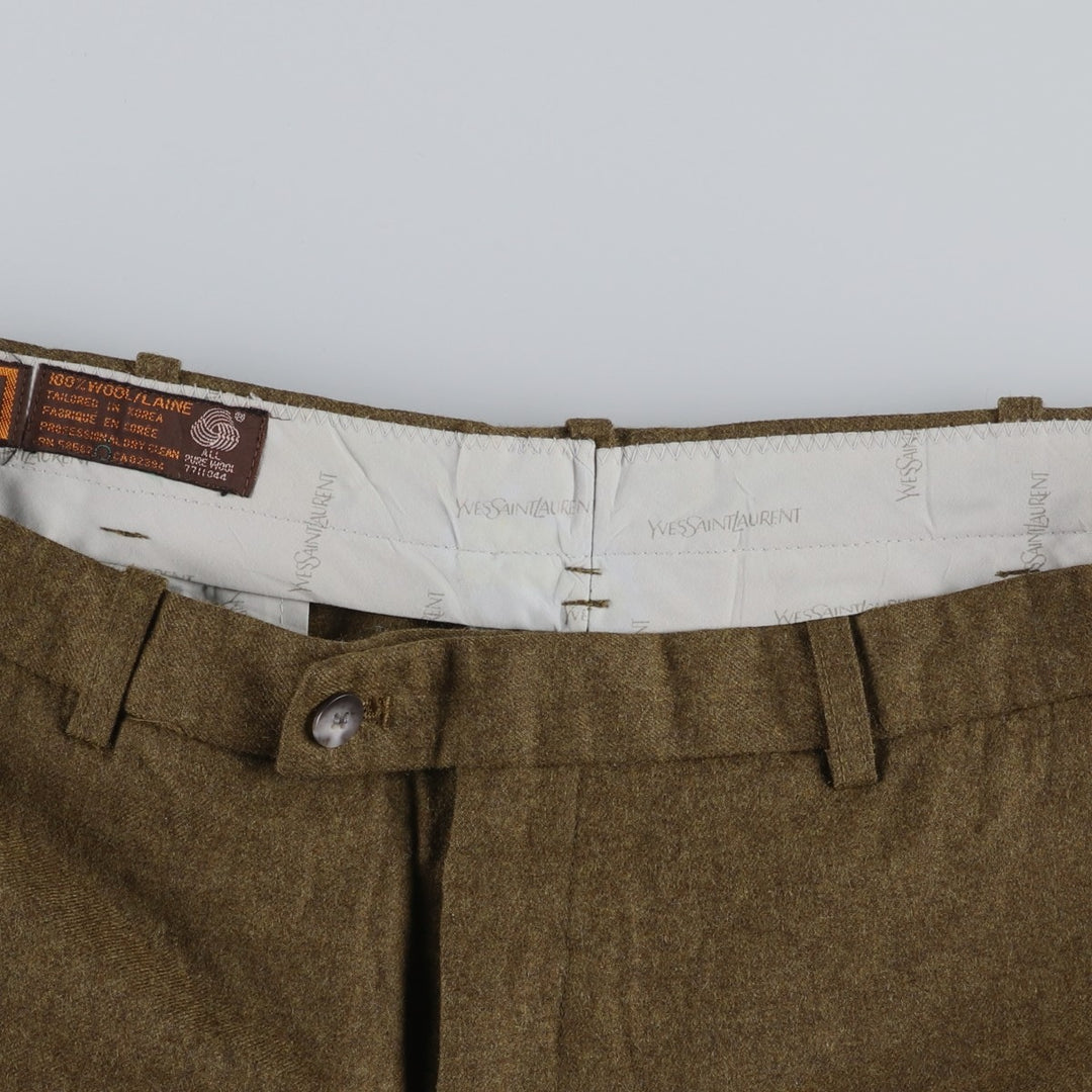 Yves Saint Laurent wool trousers, men's size W34 (approx.) wool brown type Vintage Second Hand