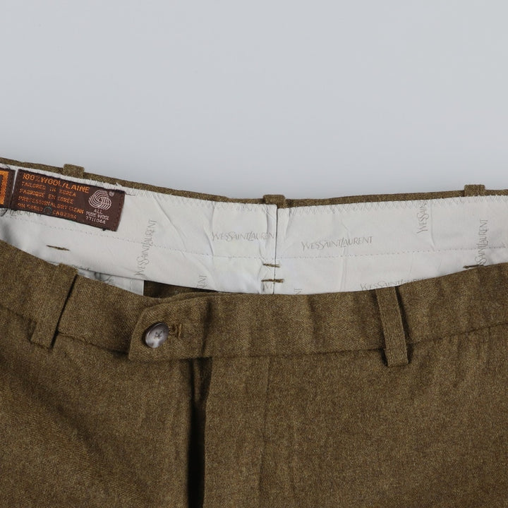 Yves Saint Laurent wool trousers, men's size W34 (approx.) wool brown type Vintage Second Hand