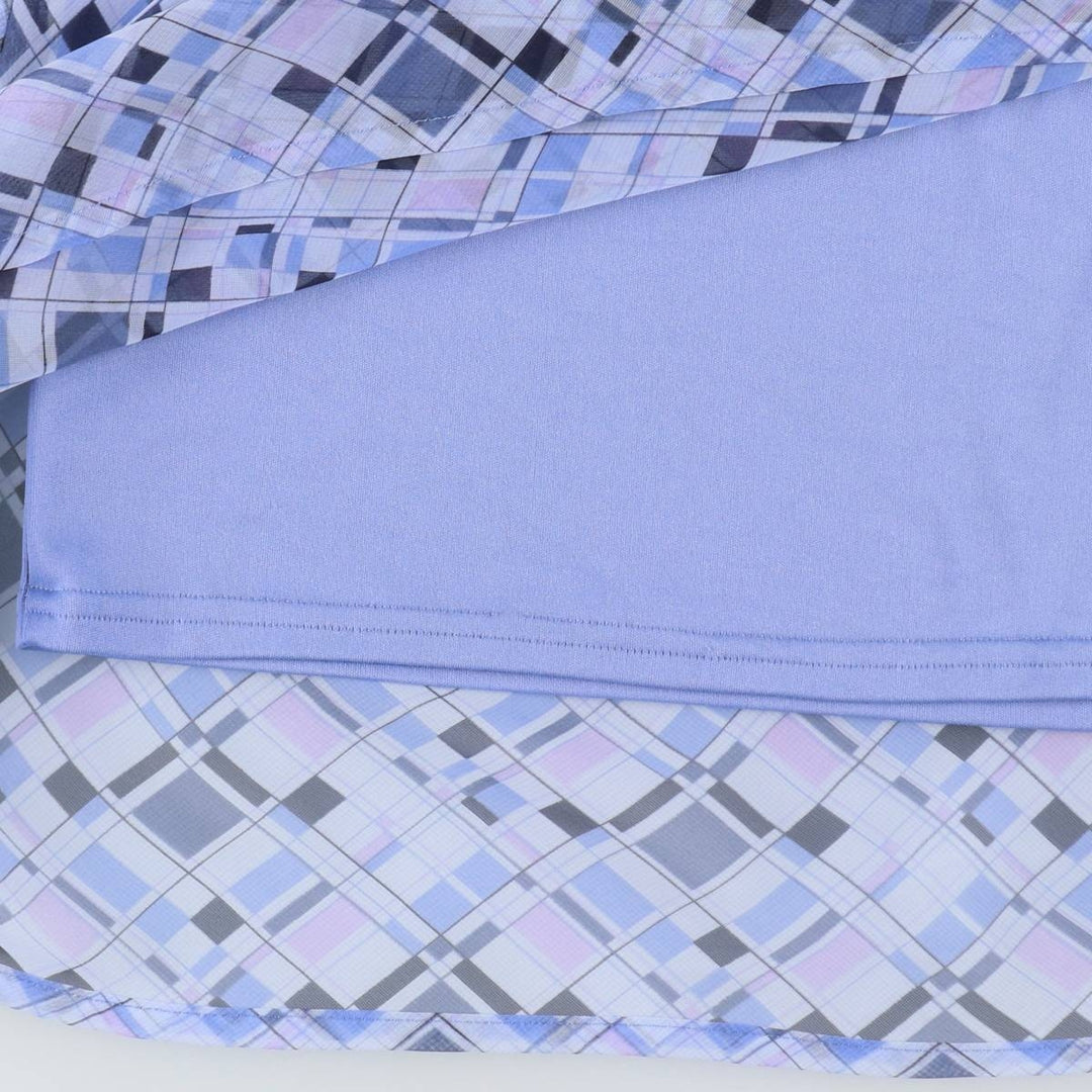 Check Pattern Half-Length A-Line Skirt, Women's Size S (approx.) polyester blue type Vintage Second Hand