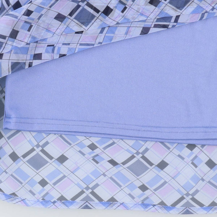 Check Pattern Half-Length A-Line Skirt, Women's Size S (approx.) polyester blue type Vintage Second Hand