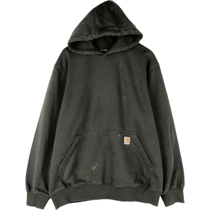 Carhartt Loose Fit Sweat Pullover Hoodie, Men's L size cotton Khaki type Vintage Second Hand
