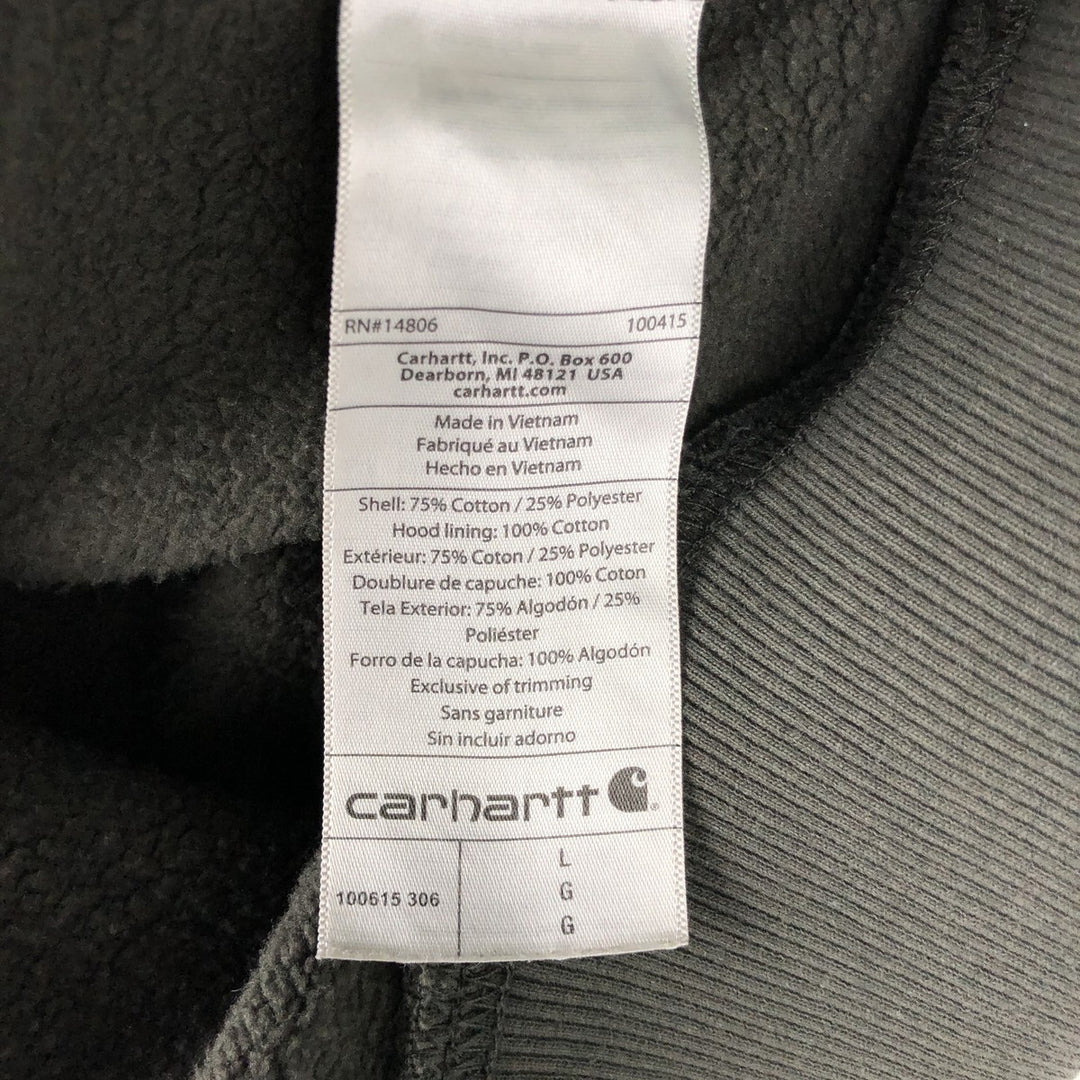 Carhartt Loose Fit Sweat Pullover Hoodie, Men's L size cotton Khaki type Vintage Second Hand