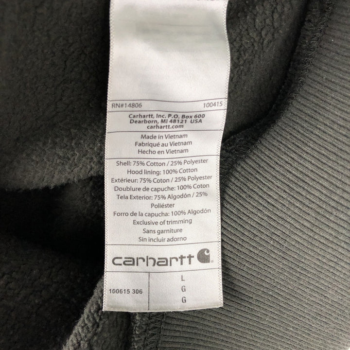 Carhartt Loose Fit Sweat Pullover Hoodie, Men's L size cotton Khaki type Vintage Second Hand