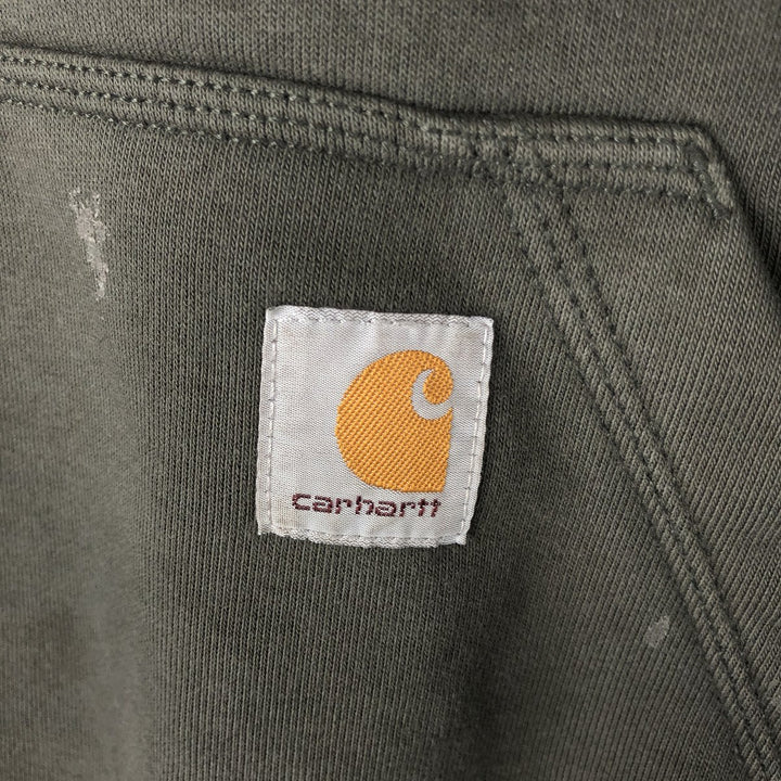 Carhartt Loose Fit Sweat Pullover Hoodie, Men's L size cotton Khaki type Vintage Second Hand