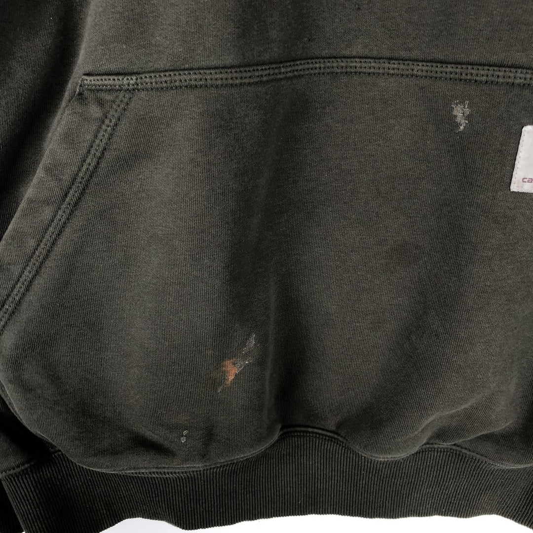 Carhartt Loose Fit Sweat Pullover Hoodie, Men's L size cotton Khaki type Vintage Second Hand