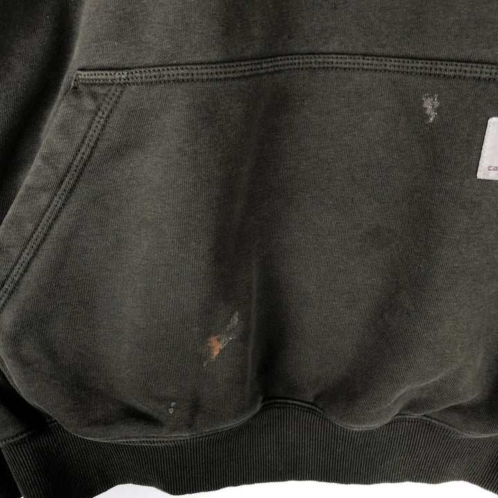 Carhartt Loose Fit Sweat Pullover Hoodie, Men's L size cotton Khaki type Vintage Second Hand