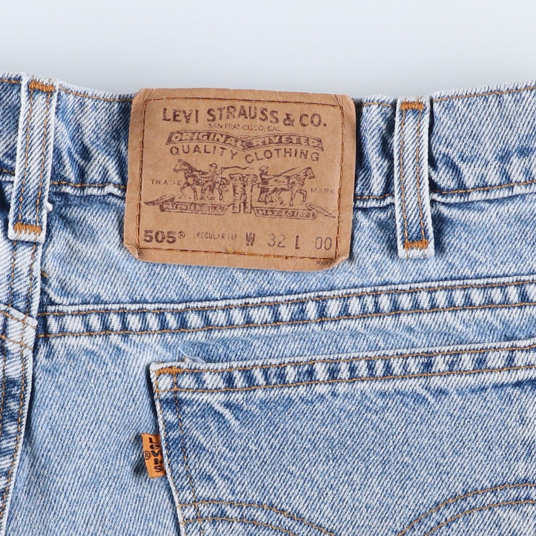 90'S Vintage Levi's 505 Regular Fit Denim Shorts, Men's Size 32 cotton blue type Vintage Second Hand