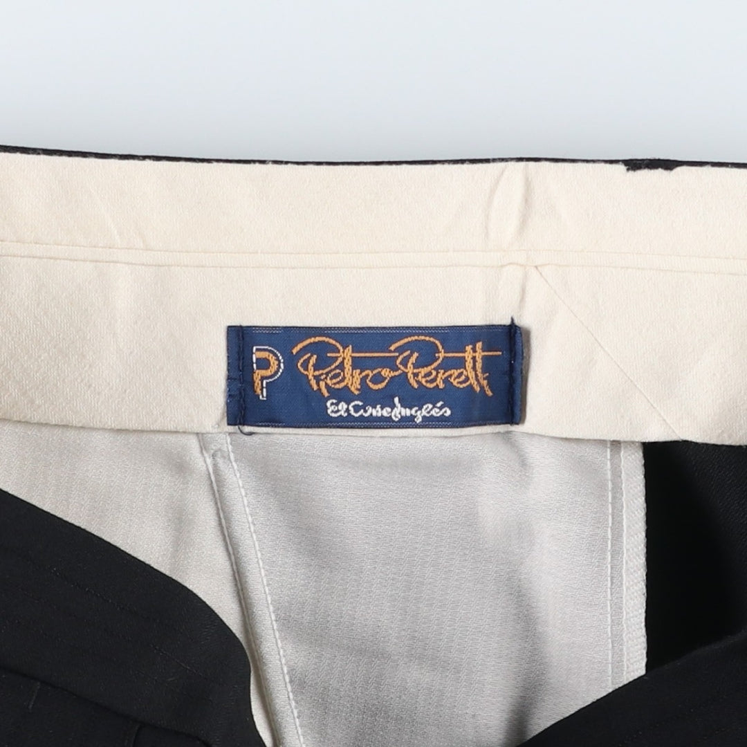 PIETRO PERETTI Two-pleat Slacks, Men's, Size W31 unclear black type Vintage Second Hand