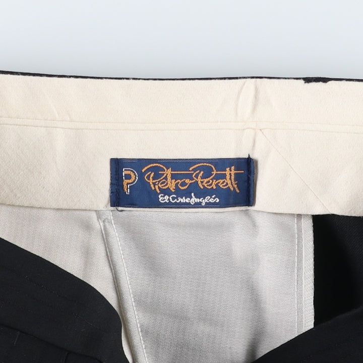 PIETRO PERETTI Two-pleat Slacks, Men's, Size W31 unclear black type Vintage Second Hand