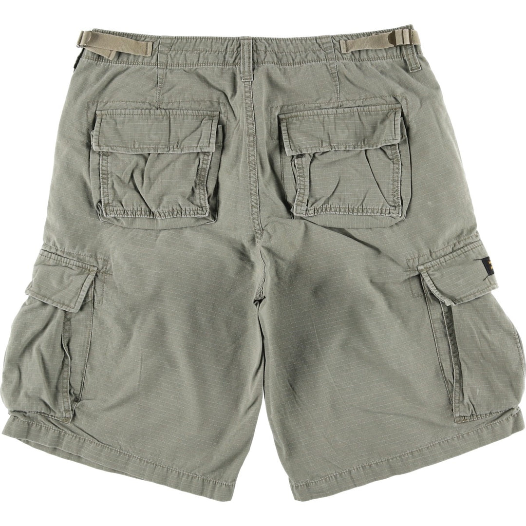 2000'S Ralph Lauren Polo Jeans Company ripstop cargo shorts, men's size W37 cotton green type Vintage Second Hand