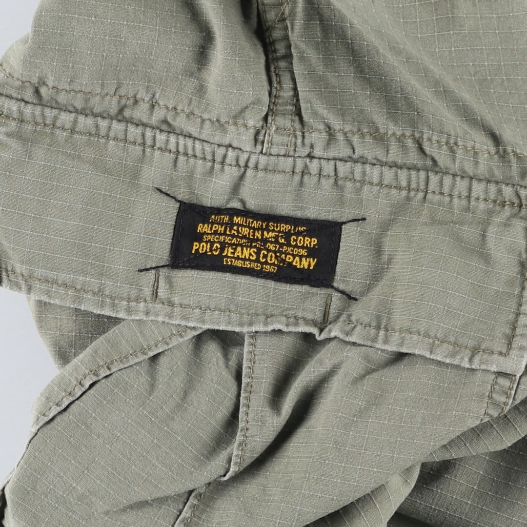 2000'S Ralph Lauren Polo Jeans Company ripstop cargo shorts, men's size W37 cotton green type Vintage Second Hand