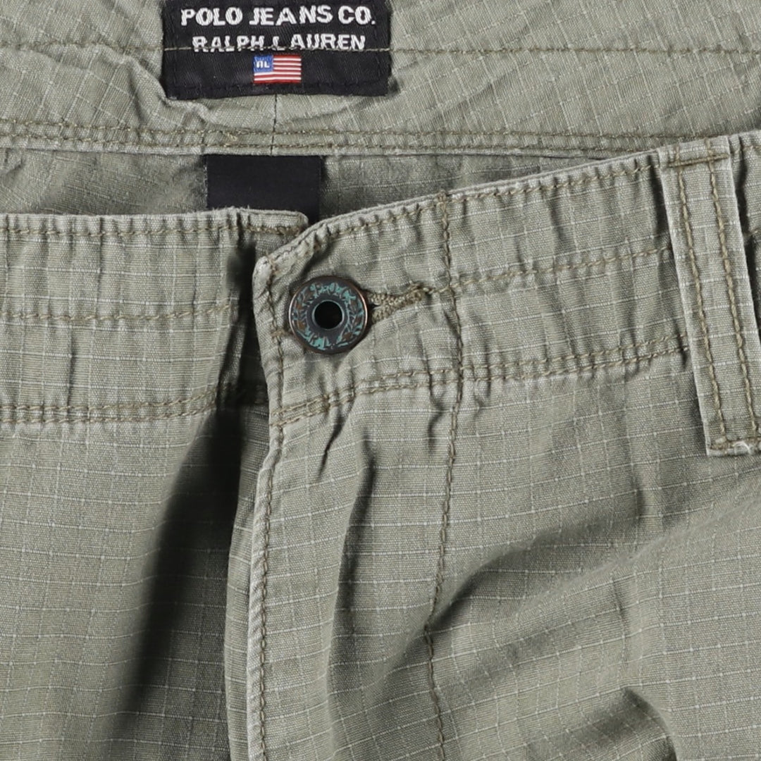 2000'S Ralph Lauren Polo Jeans Company ripstop cargo shorts, men's size W37 cotton green type Vintage Second Hand