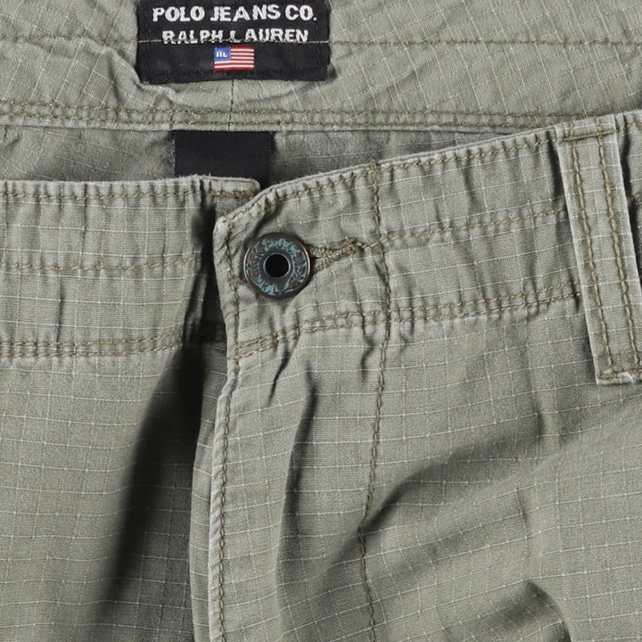 2000'S Ralph Lauren Polo Jeans Company ripstop cargo shorts, men's size W37 cotton green type Vintage Second Hand