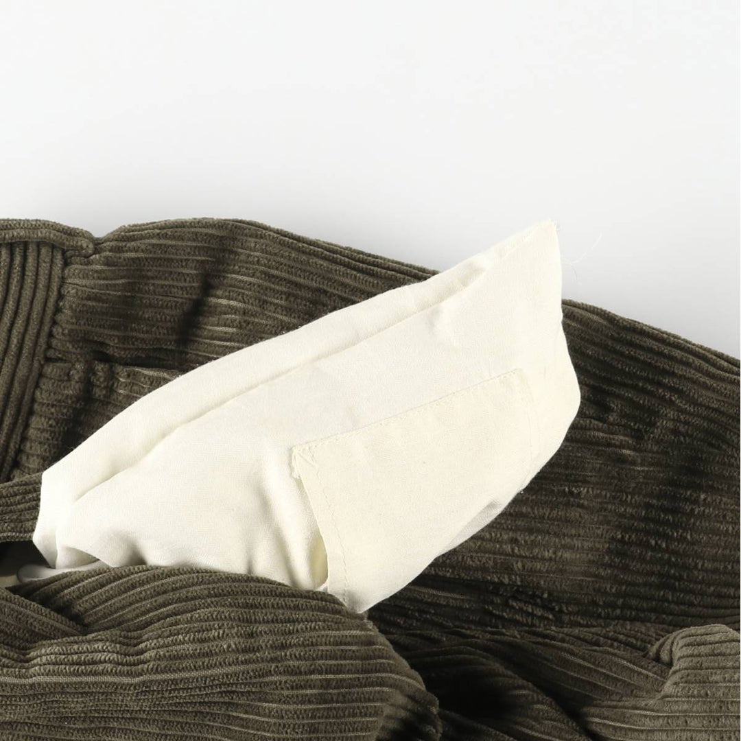 Vintage 80s-90'S LANDS' END wide-ribbed corduroy pants, two-pleat, made in the USA, men's size W36. cotton Khaki type Vintage Second Hand