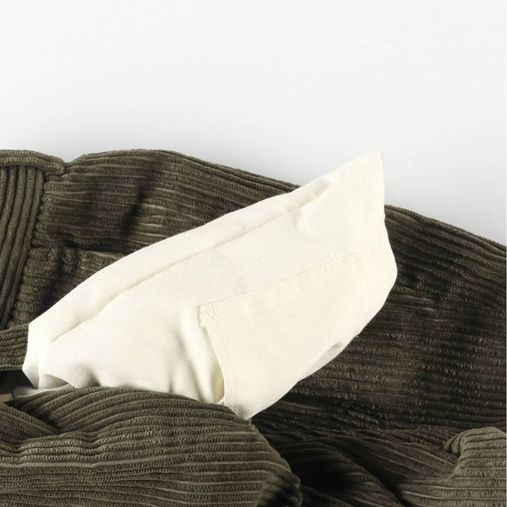 Vintage 80s-90'S LANDS' END wide-ribbed corduroy pants, two-pleat, made in the USA, men's size W36. cotton Khaki type Vintage Second Hand