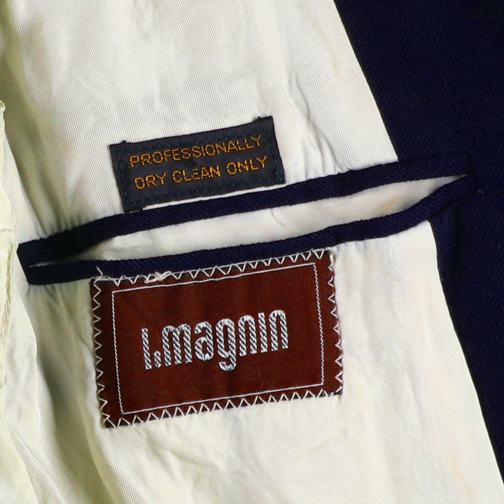 I.Magnin Navy Blazer Tailored Jacket, Men's Size S (approx.) unclear navy blue type Vintage Second Hand