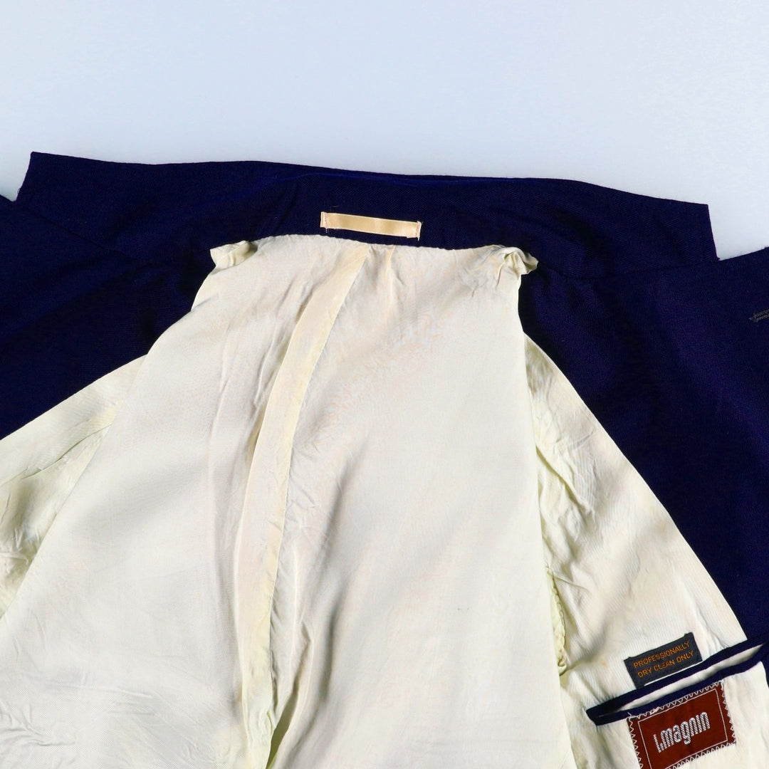 I.Magnin Navy Blazer Tailored Jacket, Men's Size S (approx.) unclear navy blue type Vintage Second Hand