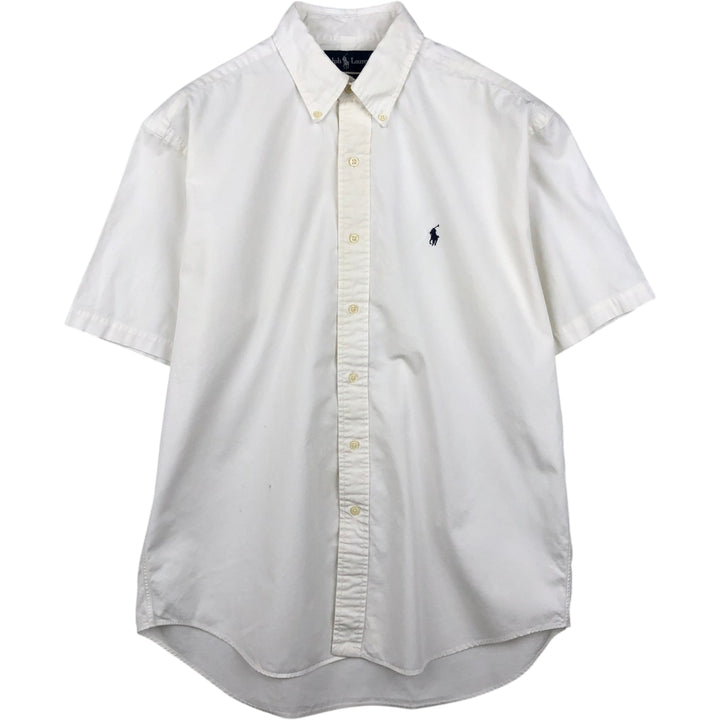 Ralph Lauren BLAKE short sleeve button down shirt, men's size M cotton white type Vintage Second Hand