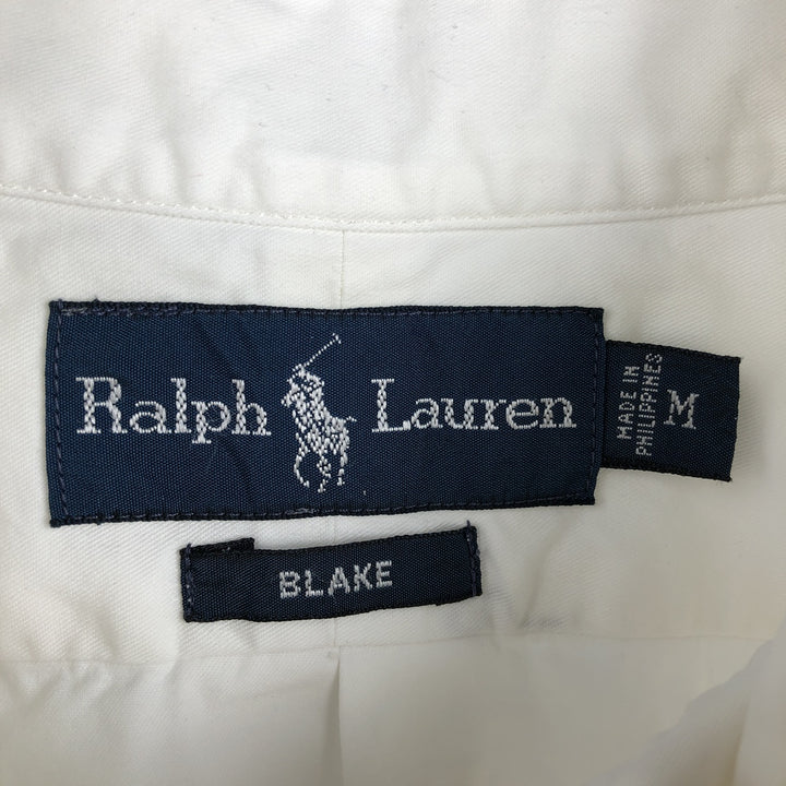 Ralph Lauren BLAKE short sleeve button down shirt, men's size M cotton white type Vintage Second Hand