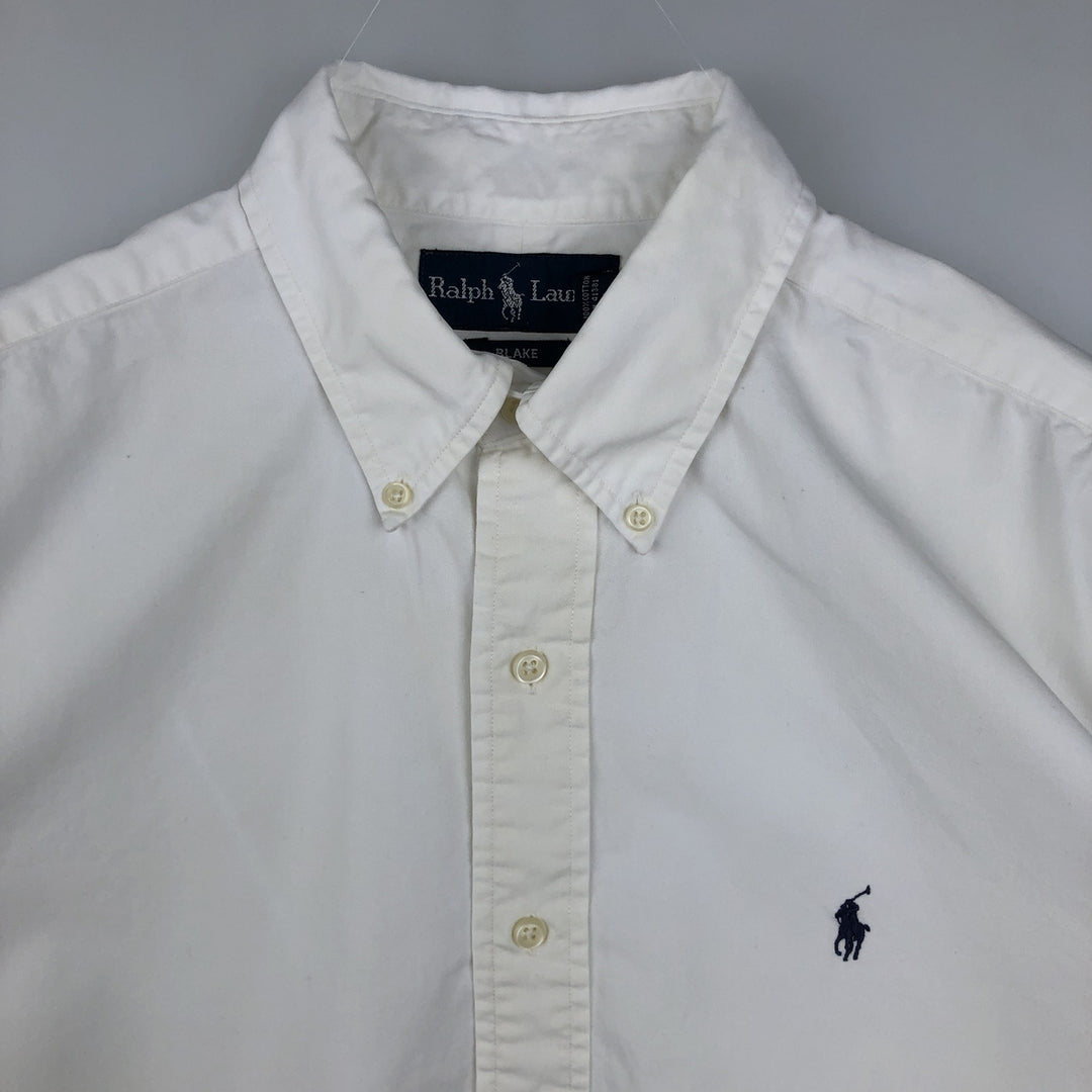 Ralph Lauren BLAKE short sleeve button down shirt, men's size M cotton white type Vintage Second Hand