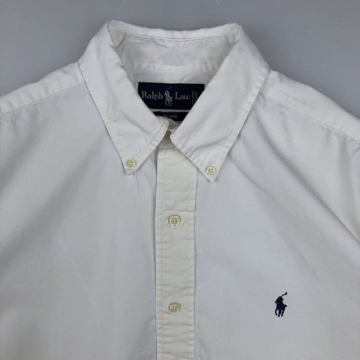 Ralph Lauren BLAKE short sleeve button down shirt, men's size M cotton white type Vintage Second Hand