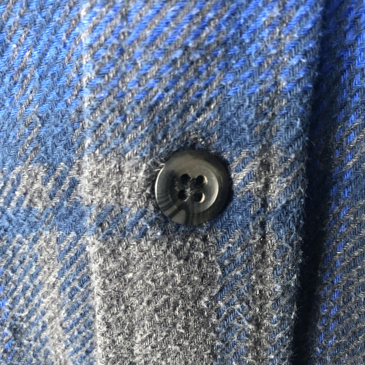 ORVIS Long Sleeve Heavy Flannel Check Shirt, Men's XL cotton navy blue type Vintage Second Hand