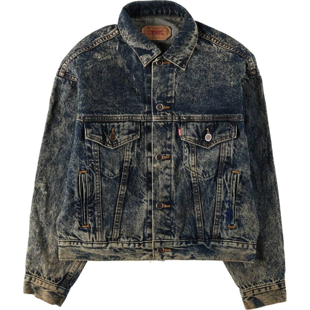 1990'S Levi's 70508-0227 Chemical Wash Denim Jacket, Made in USA, Women's Size S (Equivalent), Vintage cotton navy blue type Vintage Second Hand