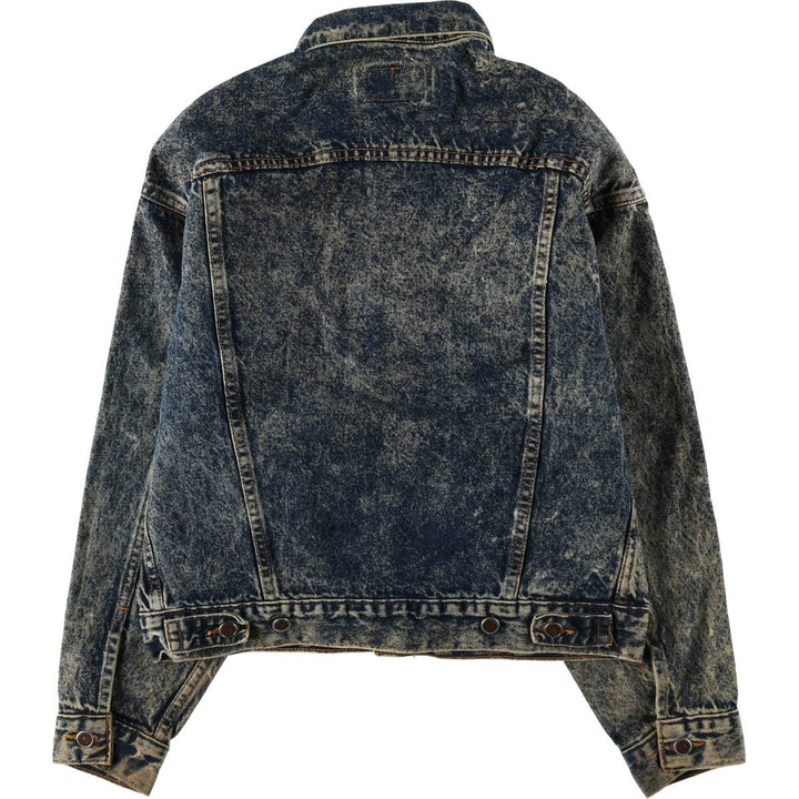1990'S Levi's 70508-0227 Chemical Wash Denim Jacket, Made in USA, Women's Size S (Equivalent), Vintage cotton navy blue type Vintage Second Hand