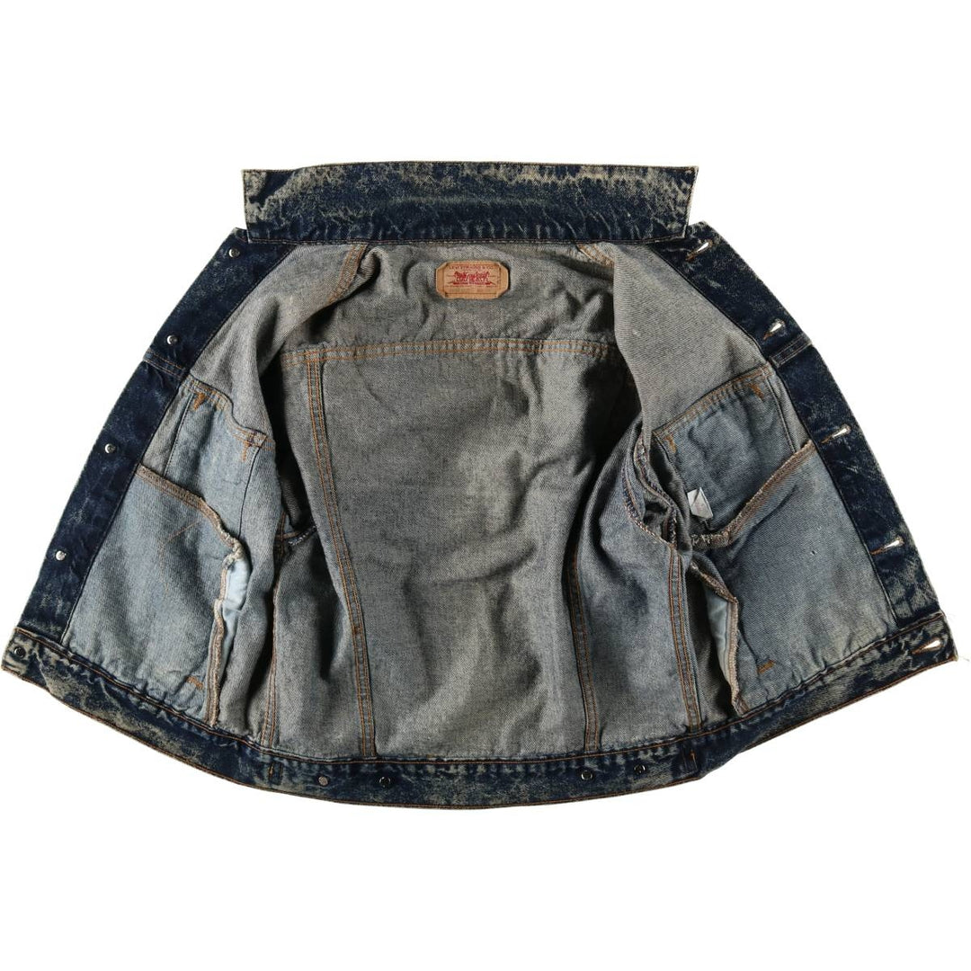 1990'S Levi's 70508-0227 Chemical Wash Denim Jacket, Made in USA, Women's Size S (Equivalent), Vintage cotton navy blue type Vintage Second Hand