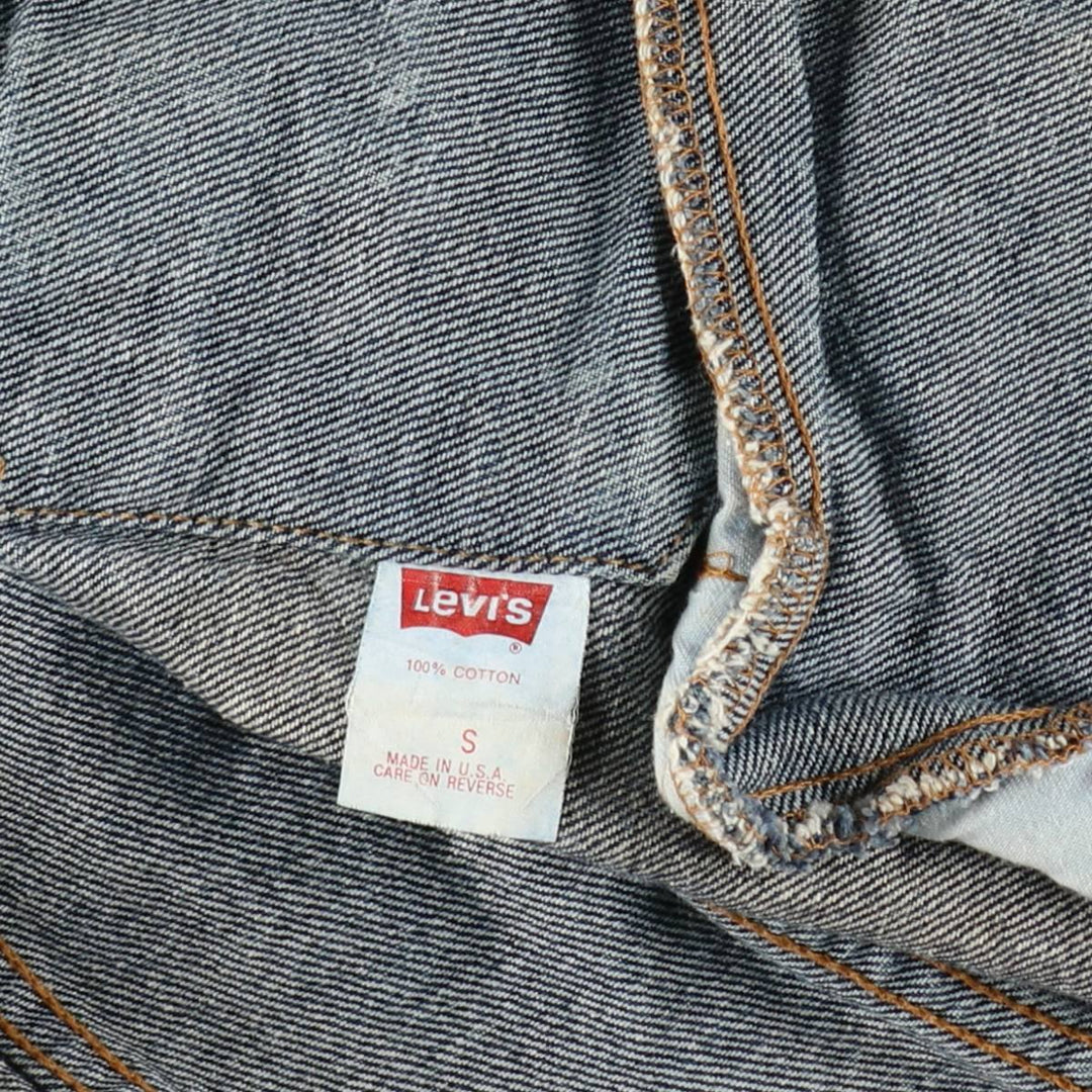 1990'S Levi's 70508-0227 Chemical Wash Denim Jacket, Made in USA, Women's Size S (Equivalent), Vintage cotton navy blue type Vintage Second Hand