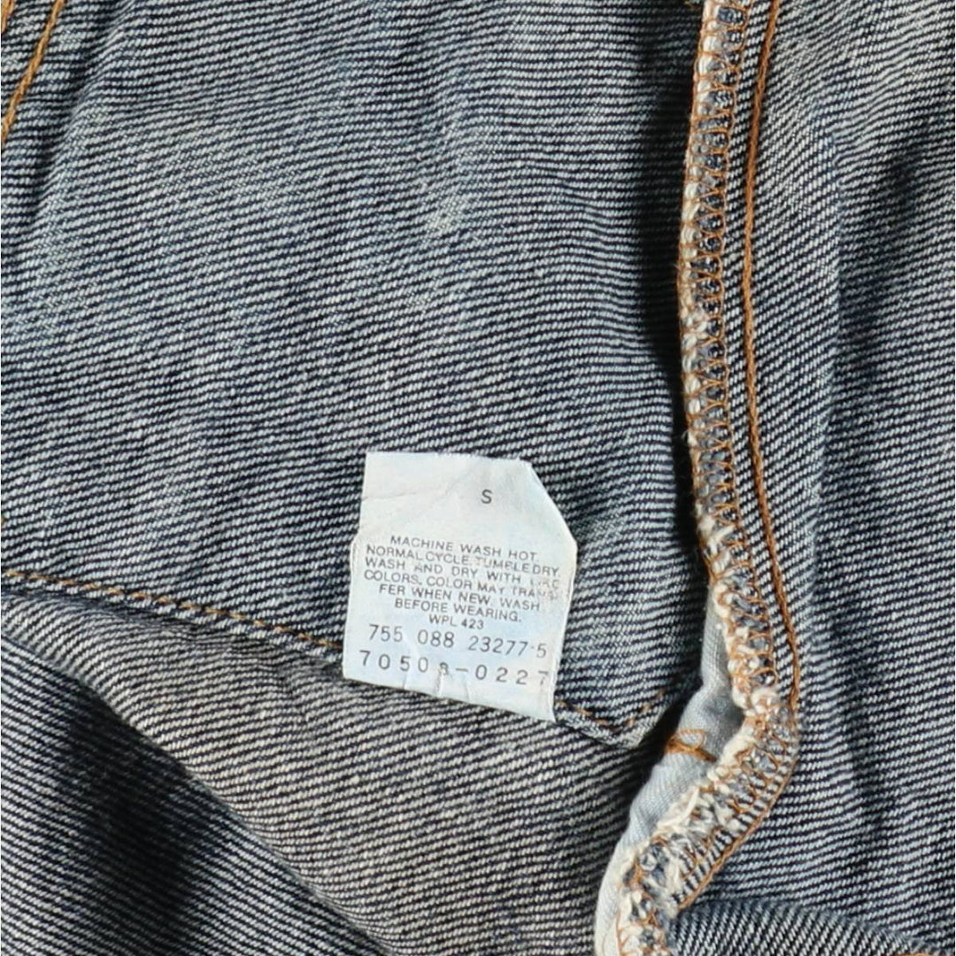 1990'S Levi's 70508-0227 Chemical Wash Denim Jacket, Made in USA, Women's Size S (Equivalent), Vintage cotton navy blue type Vintage Second Hand